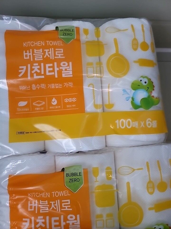 더존페이퍼 버블제로 키친타월 100매 (6입) [1팩(6입)] - 에누리 가격비교
