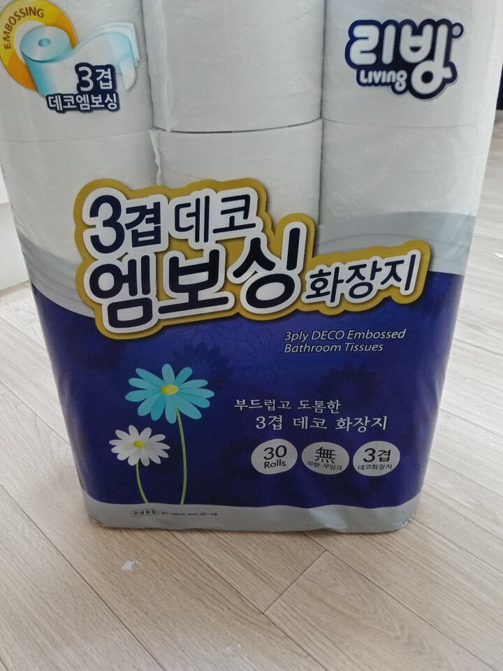 리빙 3겹 데코 엠보싱 화장지 30m (30롤) *1팩 : 다나와 가격비교 [다나와] 리빙 3겹 데코 엠보싱 화장지 30m (30롤) *1팩